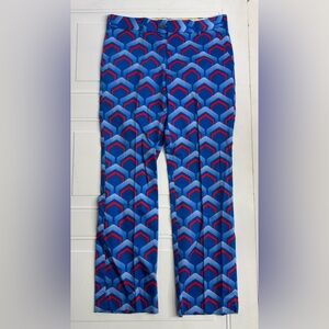 Loudmouth Golf Men’s Sz 32x32 Blue Red Geometric Cotton Pants Trousers NWOT